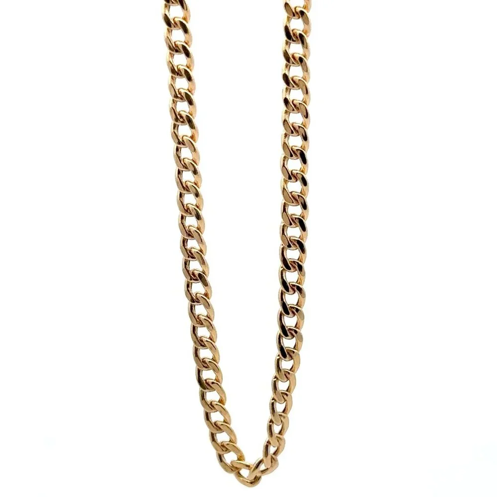 18K Gold Chain Curb Bracelet Size 7 inches - Picture 9 of 9